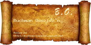Buchman Osszián névjegykártya